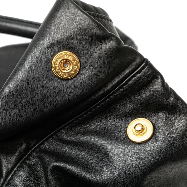 Pre-owned Prada Nappa Fiocco Bow Tote Black