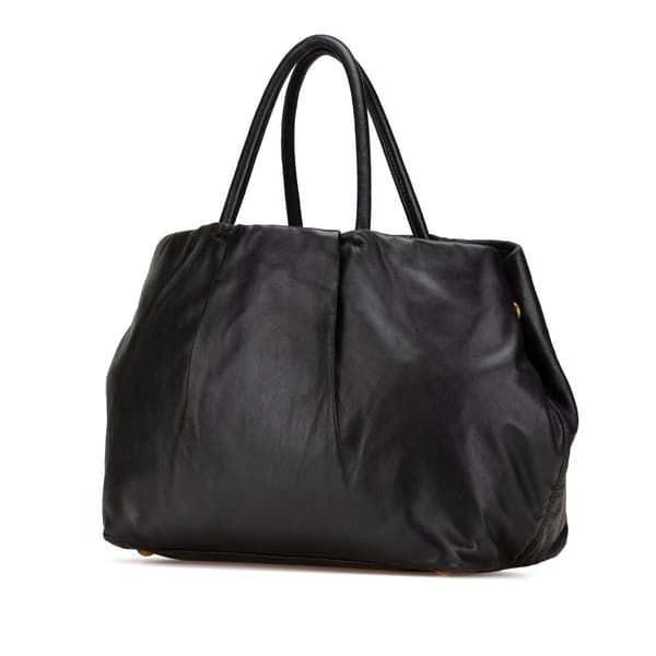 Pre-owned Prada Nappa Fiocco Bow Tote Black