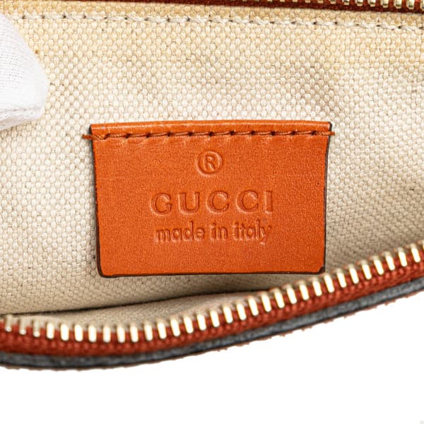 Pre-owned Gucci Medium Diamante Canvas Craft Tote Brown
