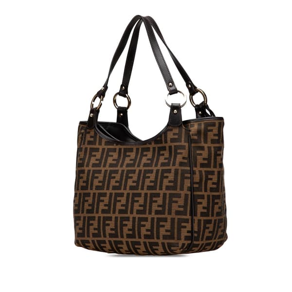 Pre-owned Fendi Zucca Canvas Chef Tote Brown
