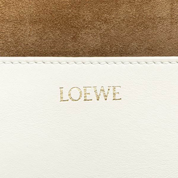 Pre-owned LOEWE Medium Bicolor Shiny Calfskin Puzzle Fold Tote Brown