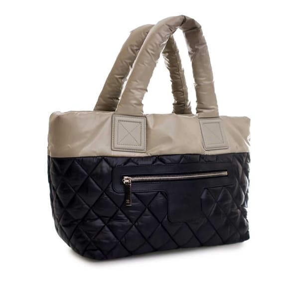 Pre-owned Chanel Small Quilted Nylon Coco Cocoon Tote Black