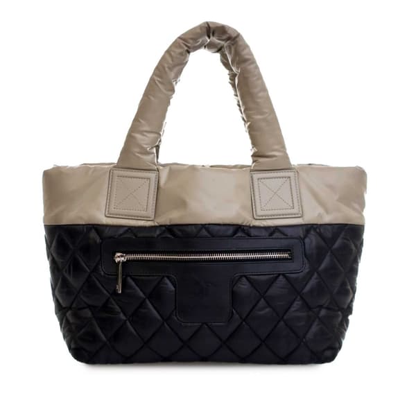 Pre-owned Chanel Small Quilted Nylon Coco Cocoon Tote Black