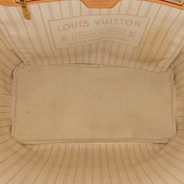 Pre-owned Louis Vuitton Damier Azur Neverfull MM White