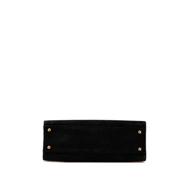 Pre-owned Chanel CC Suede Caviar Stitched Tote Black