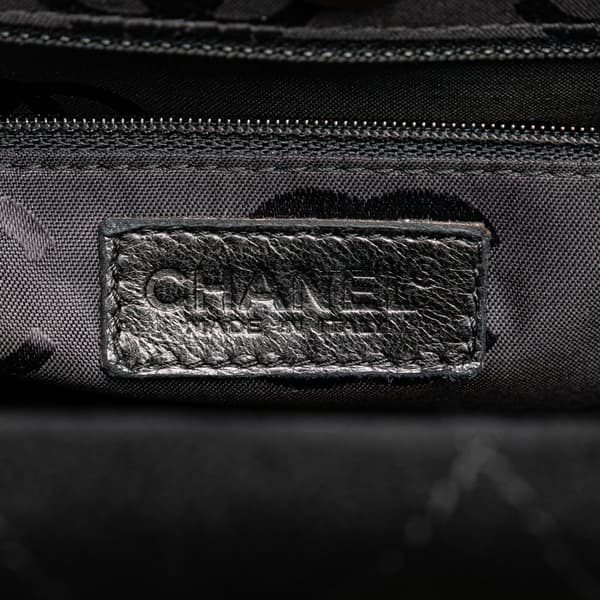 Pre-owned Chanel CC Suede Caviar Stitched Tote Black