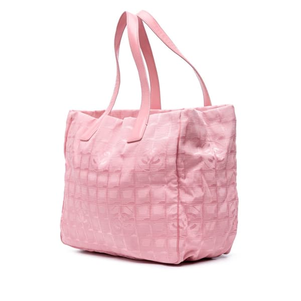 Pre-owned Chanel New Travel Line Nylon Tote Pink