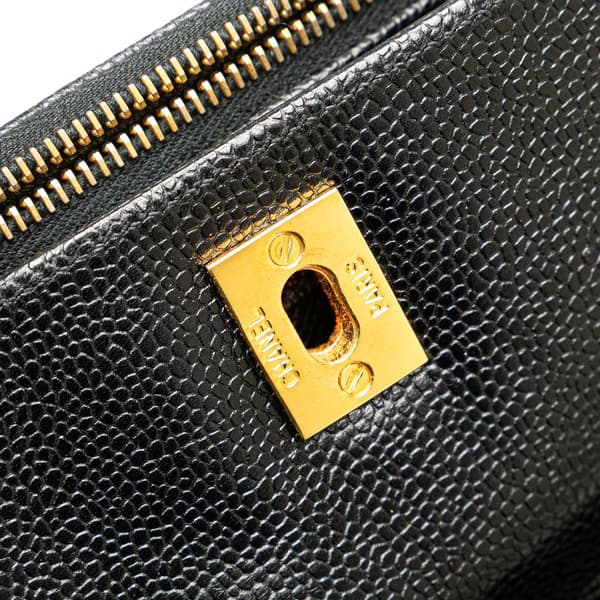 Pre-owned Chanel CC Caviar Turnlock Tote Black