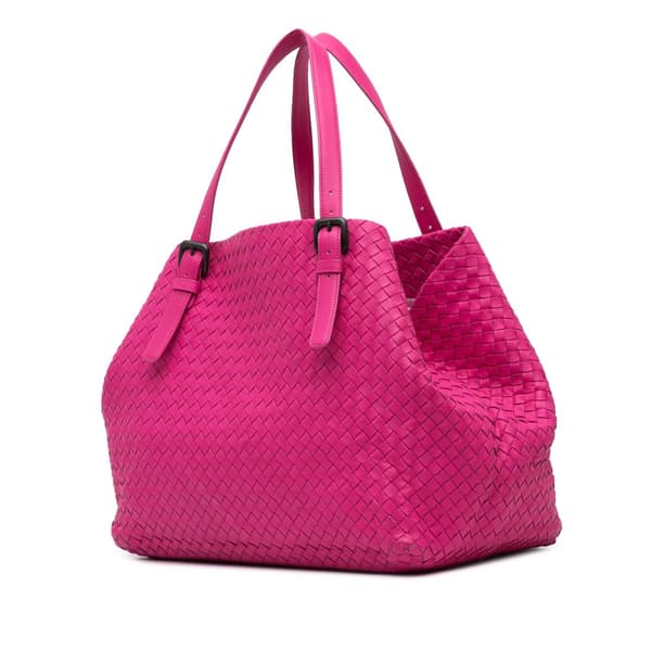 Pre-owned Bottega Veneta Large Nappa Intrecciato Cesta Tote Pink