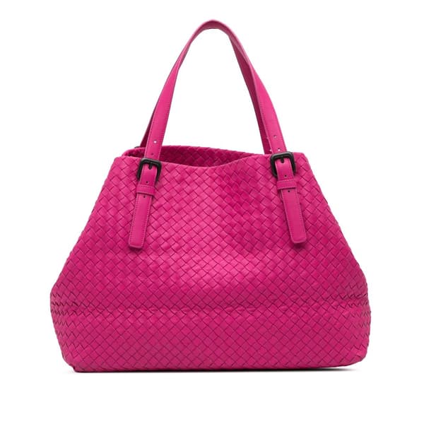 Pre-owned Bottega Veneta Large Nappa Intrecciato Cesta Tote Pink