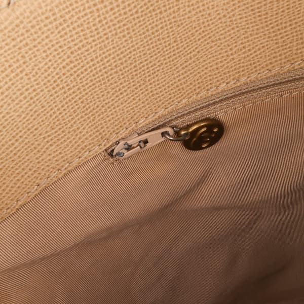 Pre-owned Chanel Grained Calfskin Tortoise Top Handle Tote Brown
