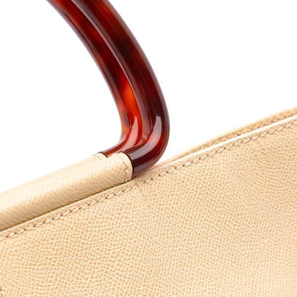 Pre-owned Chanel Grained Calfskin Tortoise Top Handle Tote Brown