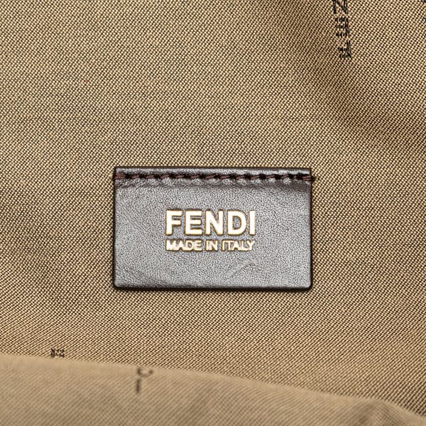 Pre-owned Fendi Leopard Print Canvas Shopper Tote Red
