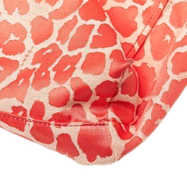 Pre-owned Fendi Leopard Print Canvas Shopper Tote Red