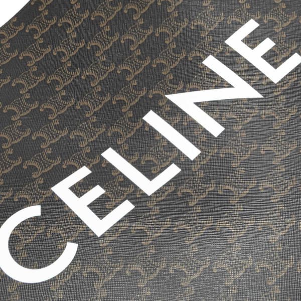 Pre-owned Celine Medium Triomphe Coated Canvas Cabas Horizontal Tote Black