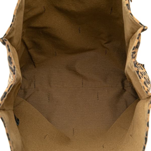 Pre-owned Fendi Leopard Print Canvas Tote Brown