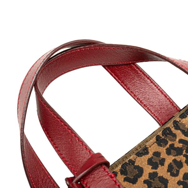 Pre-owned Fendi Leopard Print Canvas Tote Brown