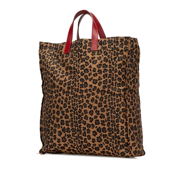 Pre-owned Fendi Leopard Print Canvas Tote Brown