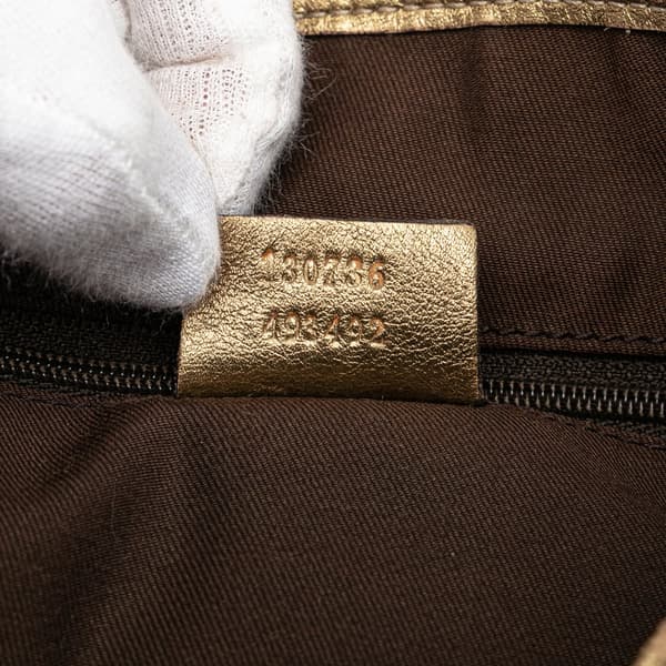 Pre-owned Gucci GG Canvas Abbey D Ring Tote Brown
