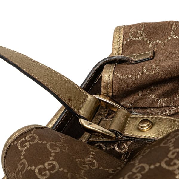 Pre-owned Gucci GG Canvas Abbey D Ring Tote Brown