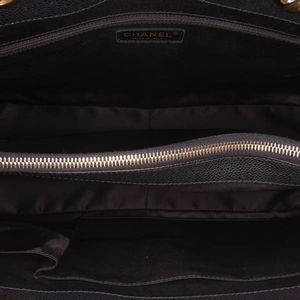 Pre-owned Chanel Caviar Grand Shopping Tote XL Black