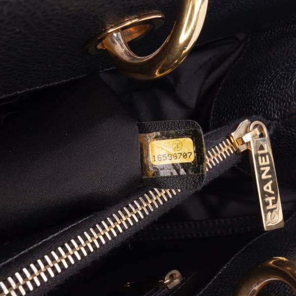 Pre-owned Chanel Caviar Grand Shopping Tote XL Black