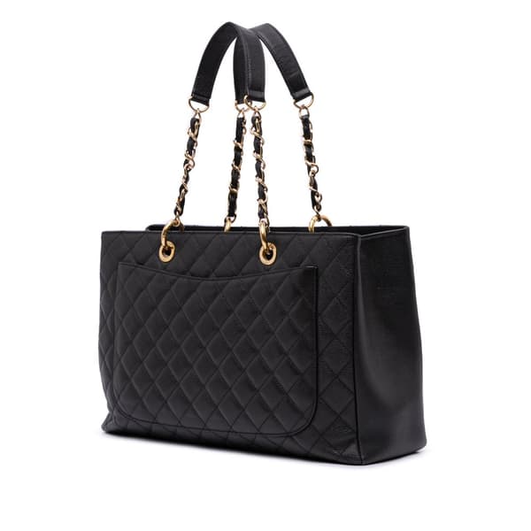 Pre-owned Chanel Caviar Grand Shopping Tote XL Black