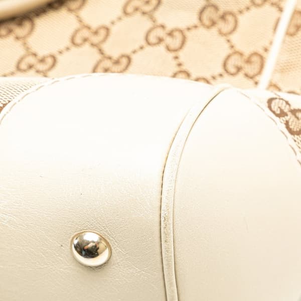 Pre-owned Gucci GG Canvas Mayfair Tote Brown