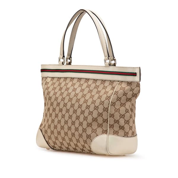 Pre-owned Gucci GG Canvas Mayfair Tote Brown