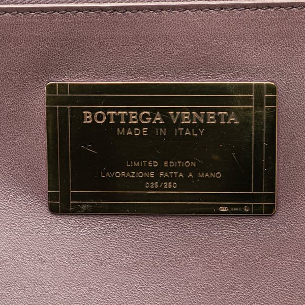 Pre-owned Bottega Veneta Mini Lambskin Intreccio Cabat Tote Purple