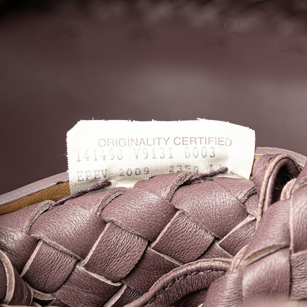 Pre-owned Bottega Veneta Mini Lambskin Intreccio Cabat Tote Purple