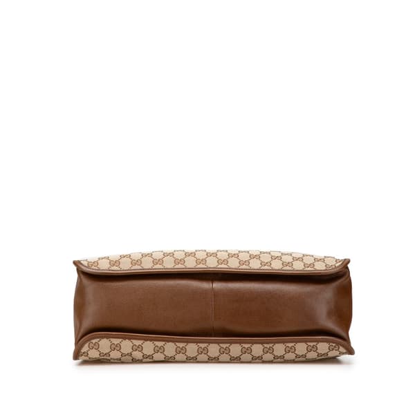 Pre-owned Gucci GG Canvas Horsebit 1955 Tote Brown