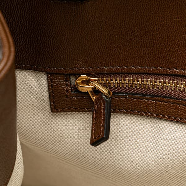 Pre-owned Gucci GG Canvas Horsebit 1955 Tote Brown