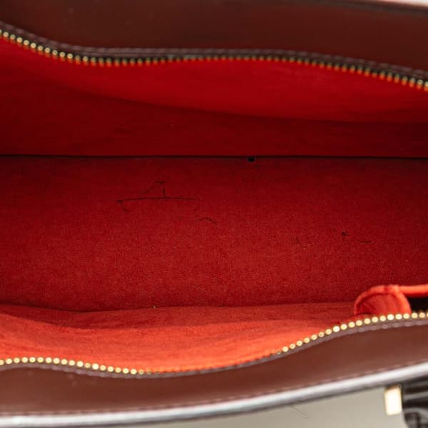 Pre-owned Louis Vuitton Damier Ebene Venice Sac Plat GM Brown