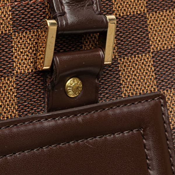 Pre-owned Louis Vuitton Damier Ebene Venice Sac Plat GM Brown