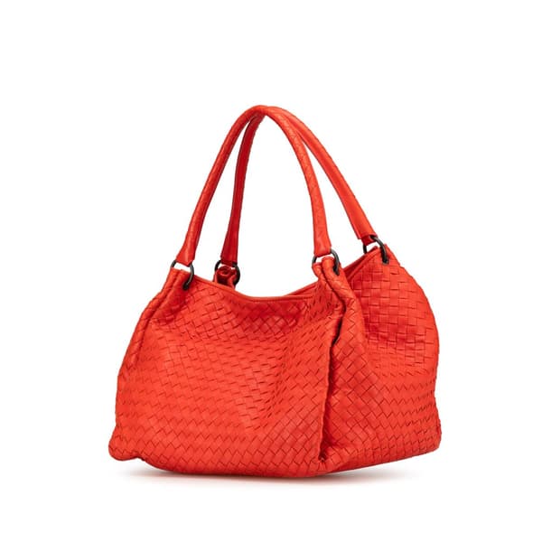 Pre-owned Bottega Veneta Nappa Intrecciato Parachute Tote Red