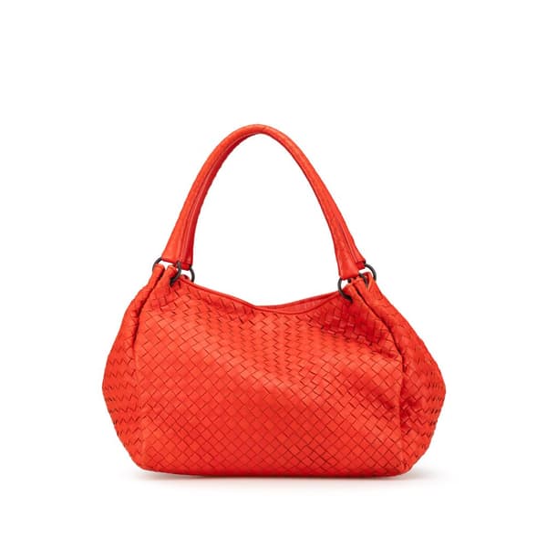 Pre-owned Bottega Veneta Nappa Intrecciato Parachute Tote Red