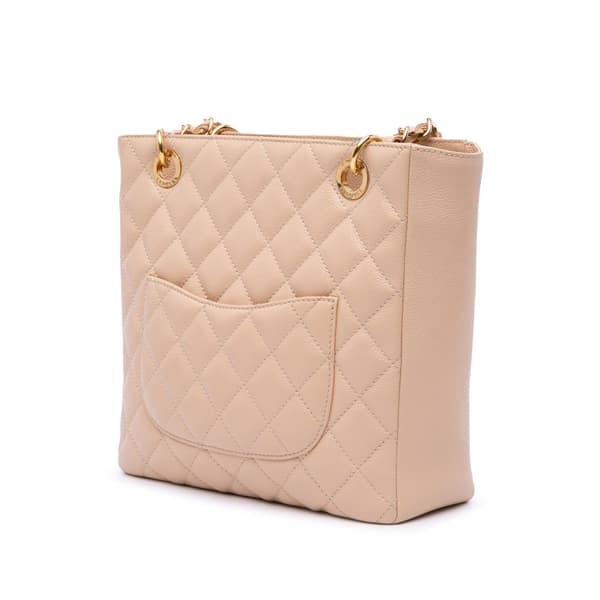 Pre-owned Chanel Caviar Petite Shopping Tote Brown