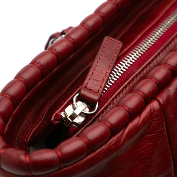Pre-owned Chanel Calfskin On The Bund Tote Red