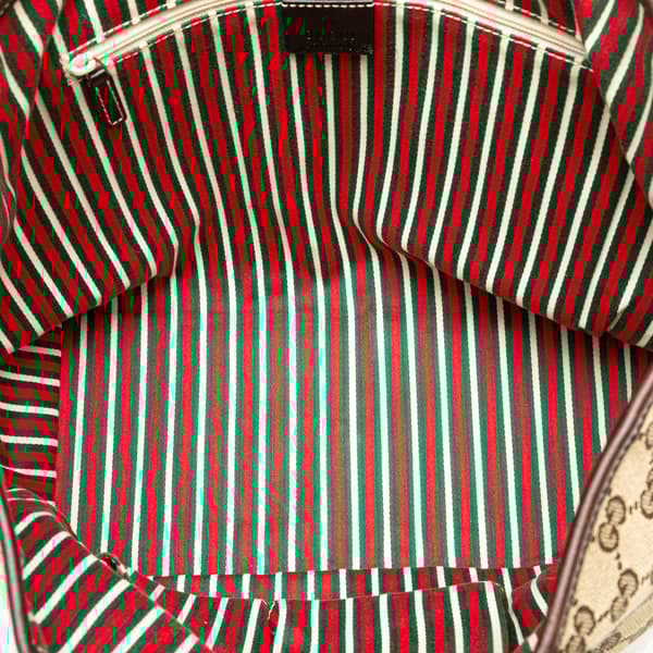Pre-owned Gucci GG Canvas New Britt Tote Brown