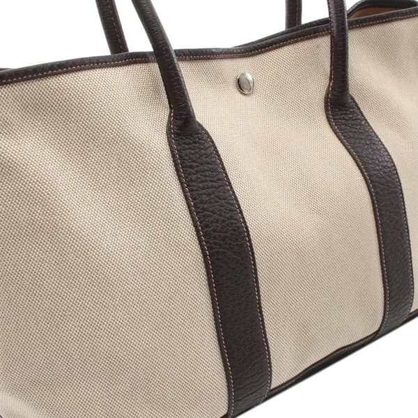 Pre-owned Hermès Toile and Negonda Garden Party 36 Brown