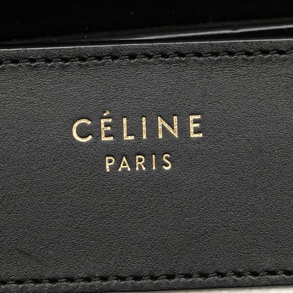 Pre-owned Celine Mini Tricolor Leather Luggage Tote White