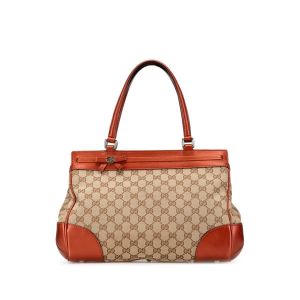 Pre-owned Gucci GG Canvas Mayfair Tote Brown
