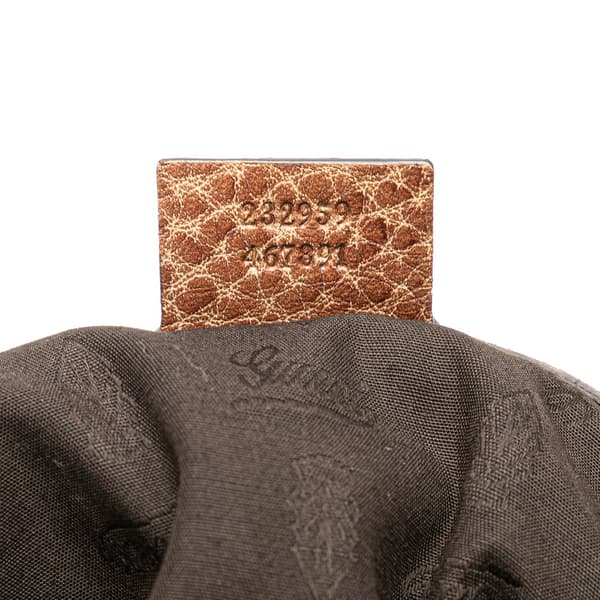 Pre-owned Gucci Medium GG Canvas Bamboo Bar Tote Brown