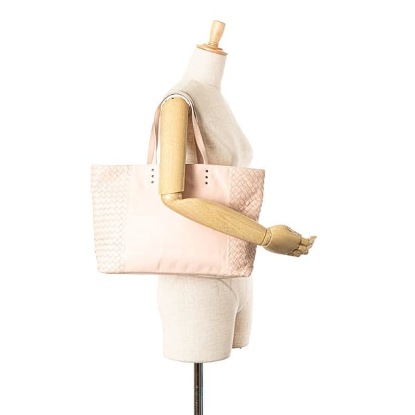 Pre-owned Bottega Veneta Leather Intrecciato Tote Pink