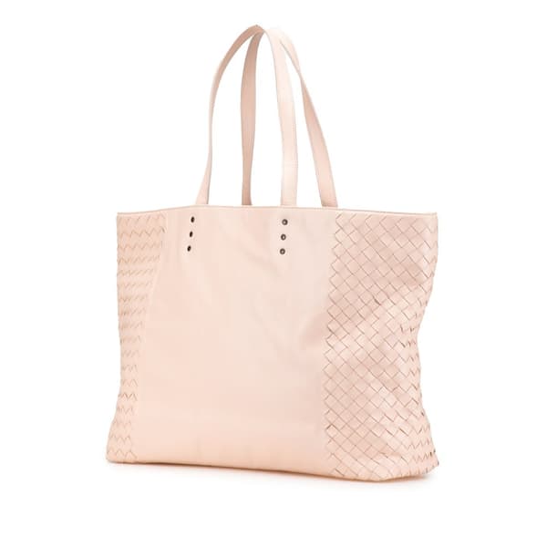 Pre-owned Bottega Veneta Leather Intrecciato Tote Pink