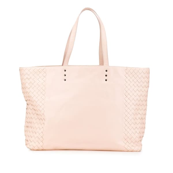 Pre-owned Bottega Veneta Leather Intrecciato Tote Pink