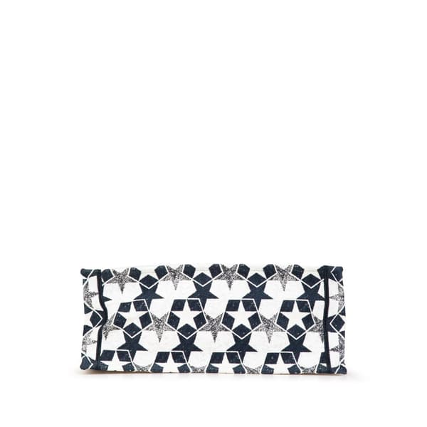 Pre-owned Dior Large Canvas Embroidered Lucky Star Book Tote Blue