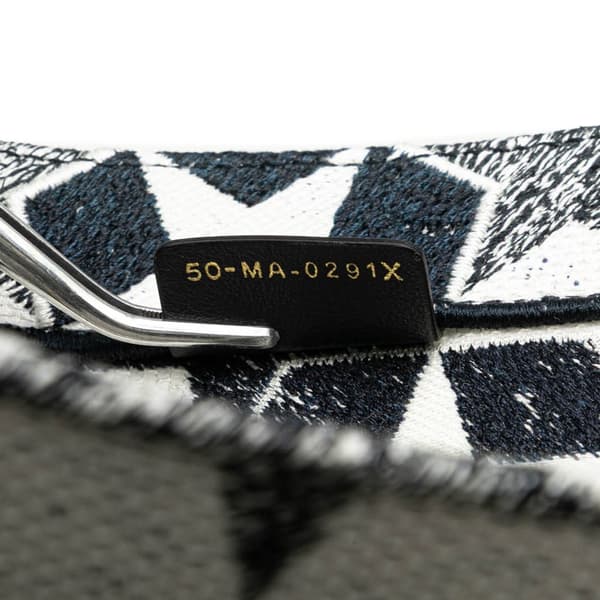 Pre-owned Dior Large Canvas Embroidered Lucky Star Book Tote Blue