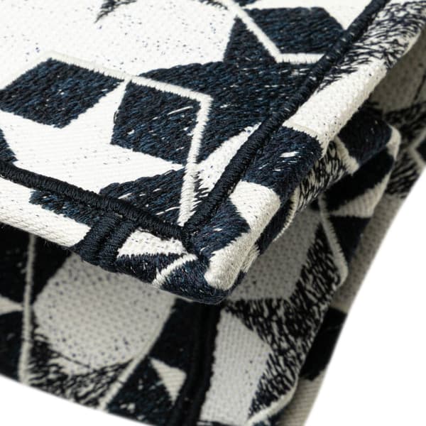 Pre-owned Dior Large Canvas Embroidered Lucky Star Book Tote Blue